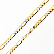 180GA3BGA3. 14k Solid Yellow Gold Flat Figaro Chain